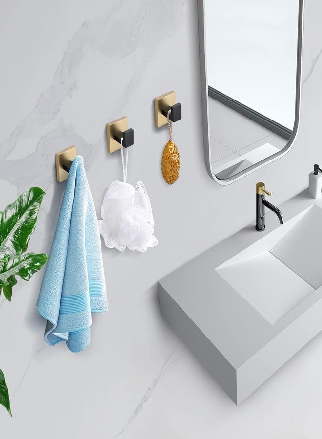 LUXIUR Wall Hooks for Hanging Strong 5kg, Cloth Hook Stand for Bathroom and Kitchen Accessories Items, SUS 304 Grade Stainless Steel, Door Hanger Hook, Bathroom Accessories, Black Gold, 2 Pack - Image 4